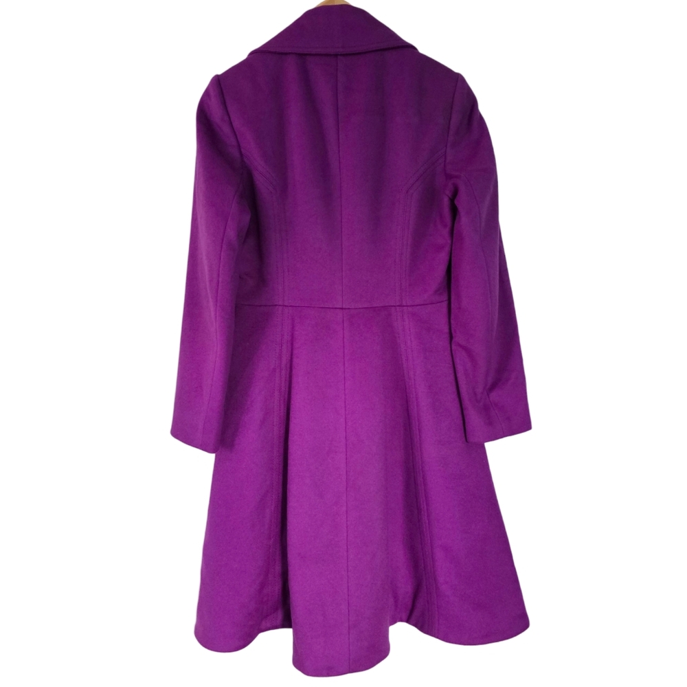 Reiss Purple Wool Cashmere Fit‎ Flare Kat Trench Coat - Picture 5 of 11